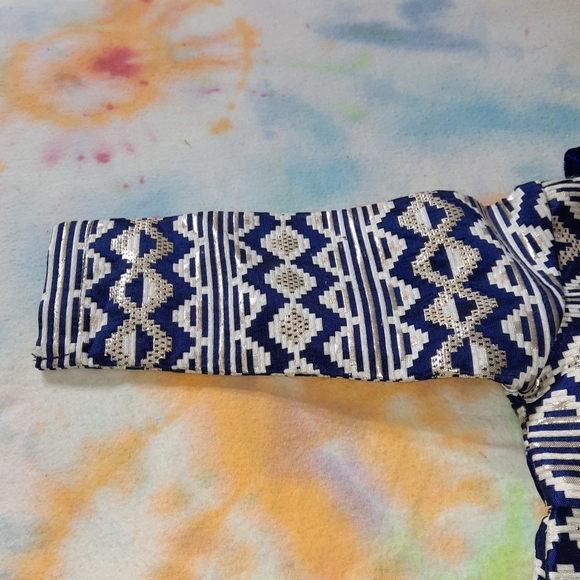 Blueberi Boulevard Brocade Jacket Blue Gold Metallic Girls 2T - Picture 9 of 15